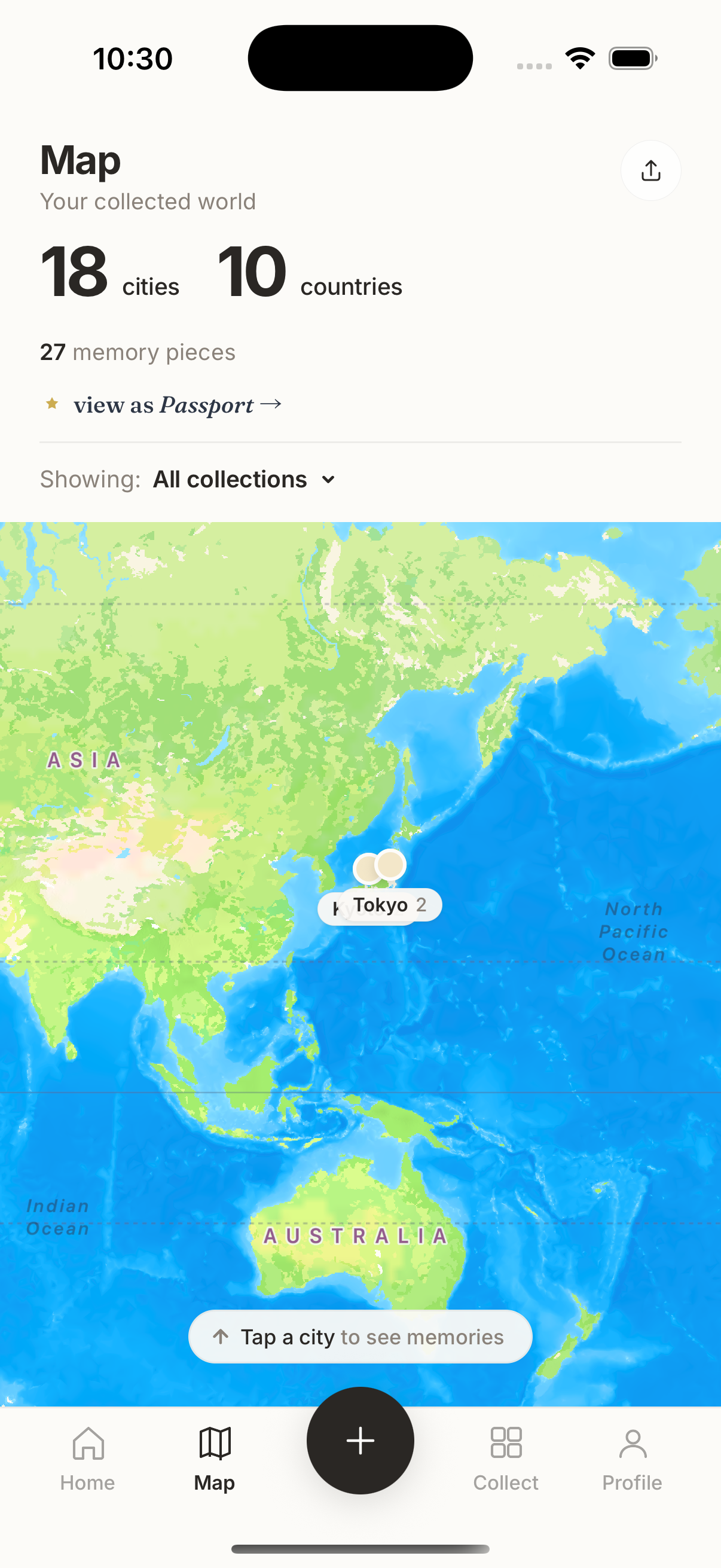 Memry — Map screen