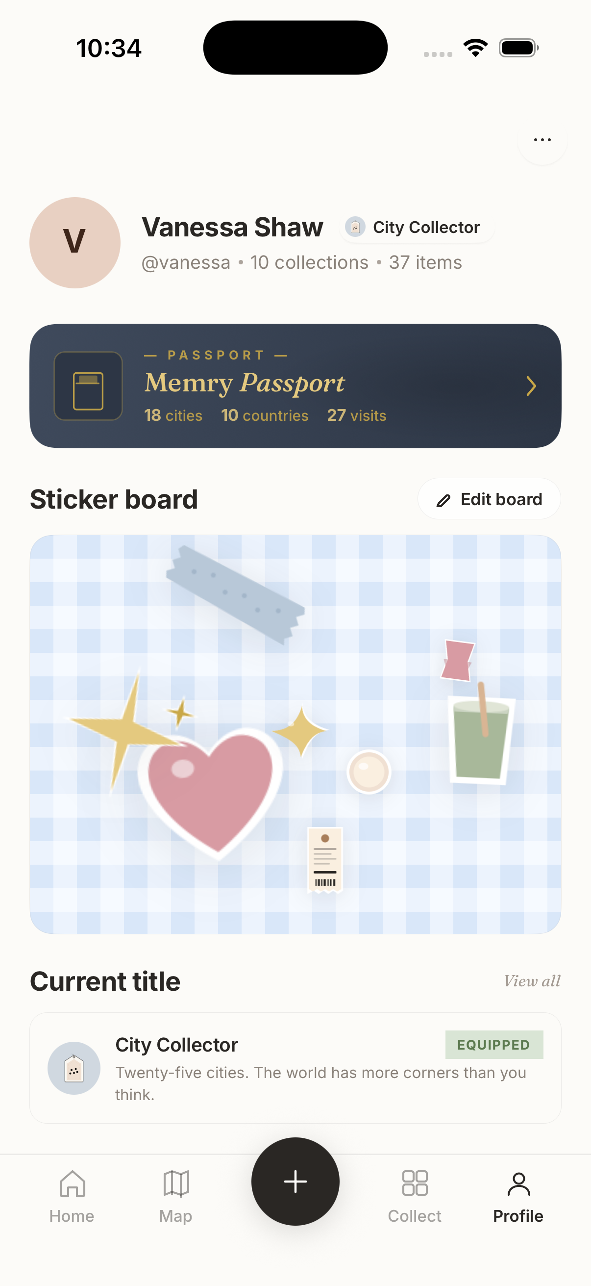 Memry — Profile screen